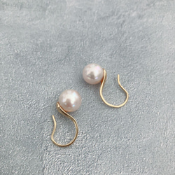 即購入可【送料無料】K18 ダイヤ パールピアス(無調色) K18YG Ruma パール ダイヤモンド ピアス 7.0-7.5｜オーダーメイド