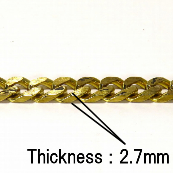 ウォレットチェーン 真鍮 【刻印無料】 ブラス 喜平チェーン 喜平 チェーン ウォレット 財布 ハンドメイド 手作り 7枚目の画像