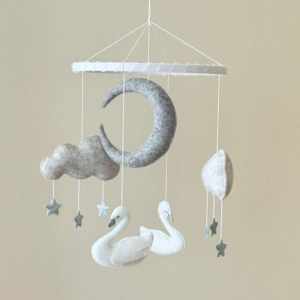 Swan Mobile / 白鳥のモビール / gray 雑貨・その他 May felt