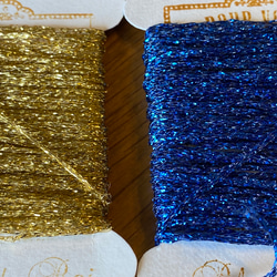 新入荷！『イタリア製　綺麗なラメ糸のクラシックヤーン』～ブルー・ゴールド2色セット～ 2枚目の画像