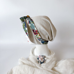 紫外線対策　おしゃれ　UV プリム付き　ケア帽子　リバティー　アンジェリカ　プレゼント　母の日 3枚目の画像