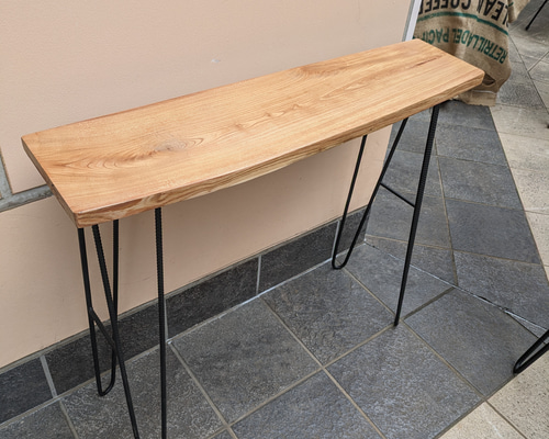 一枚板　コンソールテーブル コーナー用 杉 一枚板コンソールテーブル | iichi 日々の暮らしを