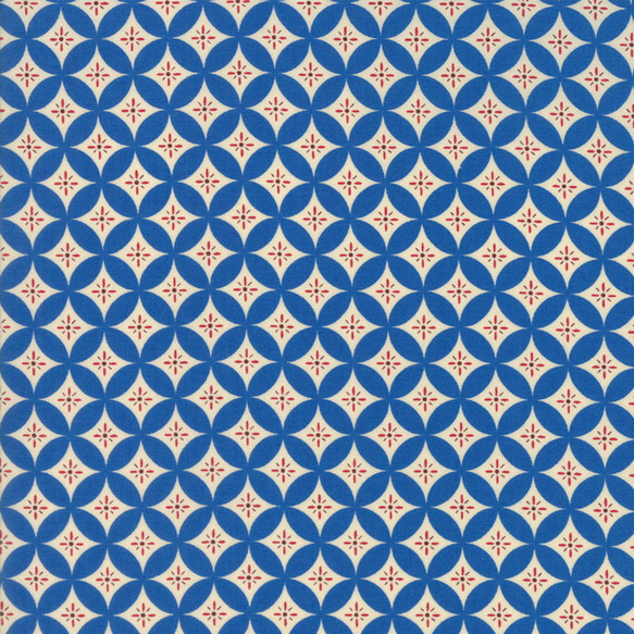 幾何学模様　USAコットンmoda【クォーターカット　約幅55cm 縦50cm】ブルーブルー/127 2枚目の画像