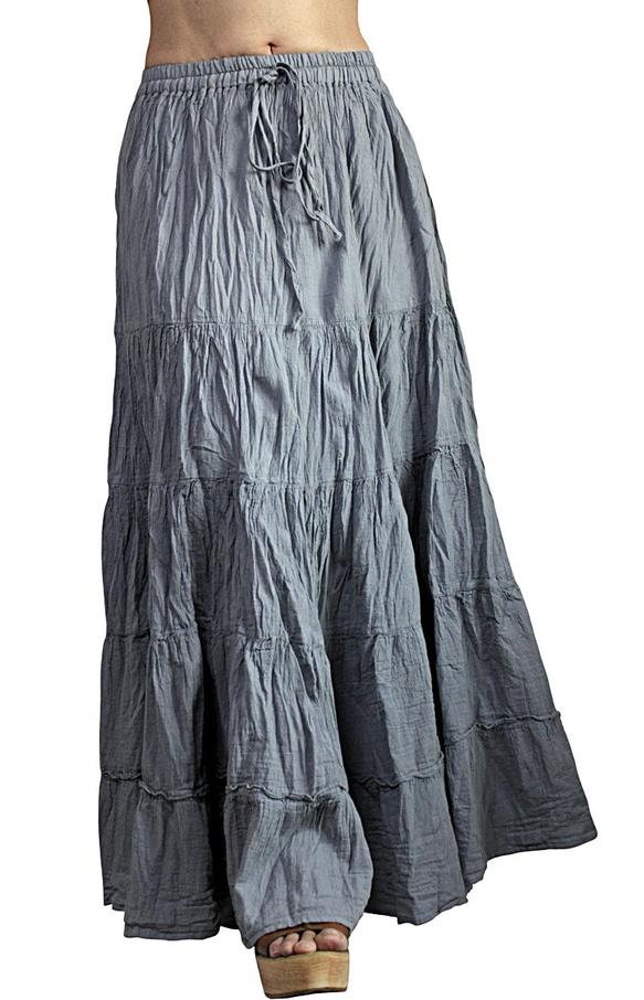 柔らかコットンティアードロングスカート（SNC-001） 7枚目の画像
