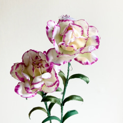 枯れない花・朝露の水滴をまとう布花カーネーション　インテリアHT024/母の日/ギフト 7枚目の画像