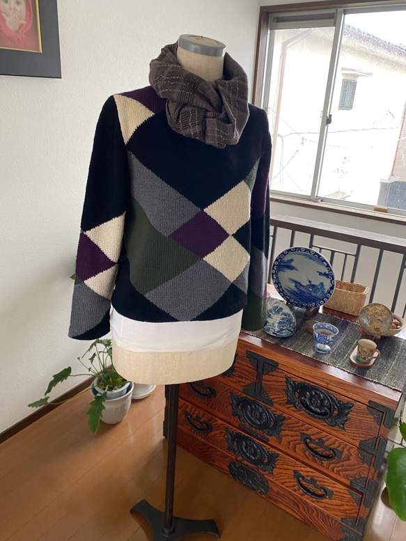 アーガイル模様セーター 1枚目の画像