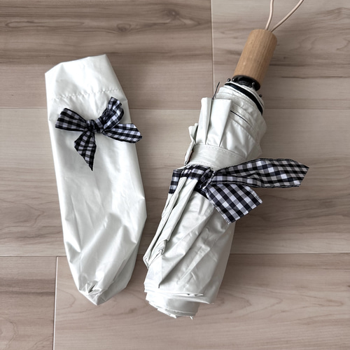 リボン付き晴雨兼用折りたたみ傘 Lieben 日傘 折りたたみ 晴雨兼用 レディース リボン付き 50cm