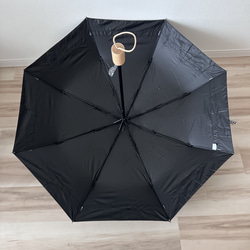 日傘 雨傘 折りたたみ傘 骨8本 リボン付き 晴雨兼用 完全遮光 UVカット H1/黒 4枚目の画像
