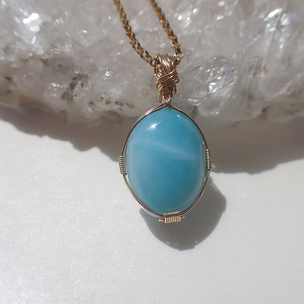 女神巻き®︎ラリマーのペンダントトップ