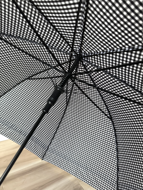 傘 長傘 8本骨 ジャンプ傘 晴雨兼用 日傘 雨傘 リボン付き/黒 軽量 紫外線対策 撥水 おしゃれ UPF50 5枚目の画像