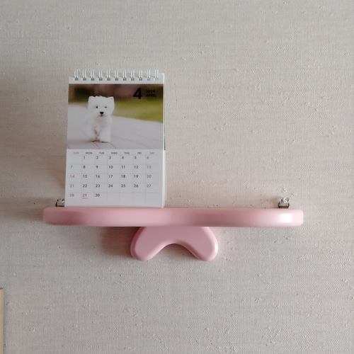 ハンドメイド ピンクの飾り棚 シェルフ 訳あり＊Jiji＊ハンドメイド＊ハートのウォールシェルフ＊壁掛け