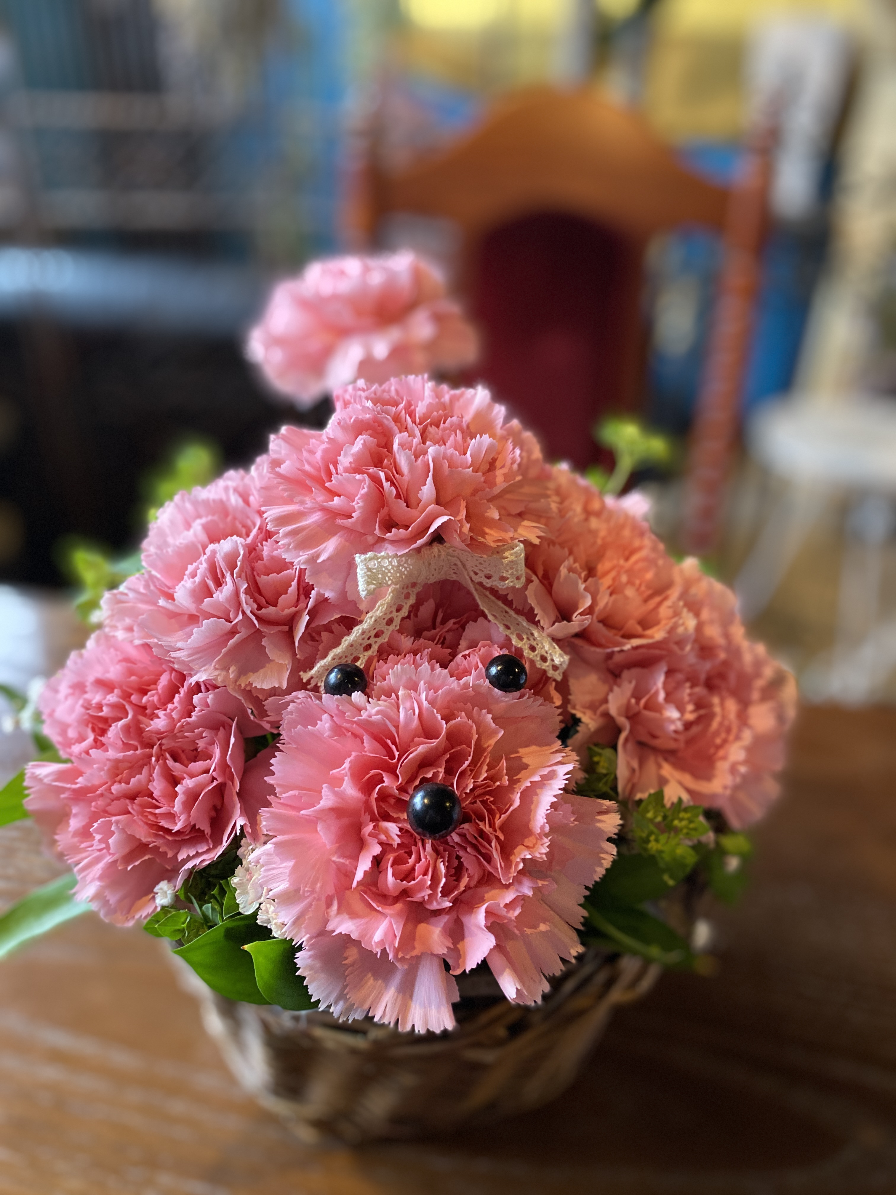 ピンクのカーネーションプードル