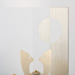「HARUKAZE」シリーズ　兜飾り　シャンパンゴールド　正絹グレー糸縅　白小札 6枚目の画像