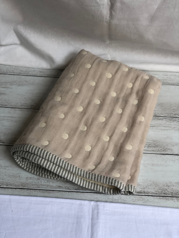 ふんわり六重織ガーゼの枕パット fuwara ドット　グレー 1枚目の画像