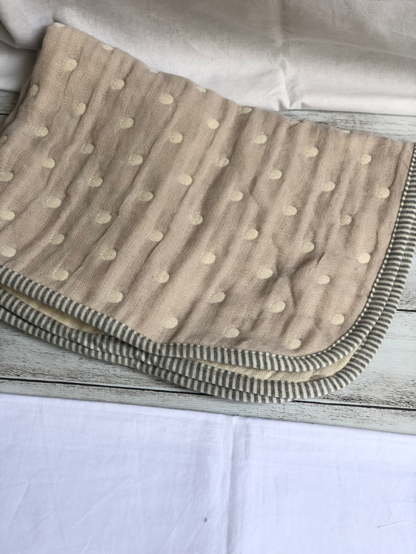 ふんわり六重織ガーゼの枕パット fuwara ドット　グレー 2枚目の画像