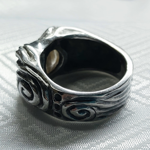 ルチルクォーツシルバーリング21.5号 指輪・リング（メンズ） 南七宝錺