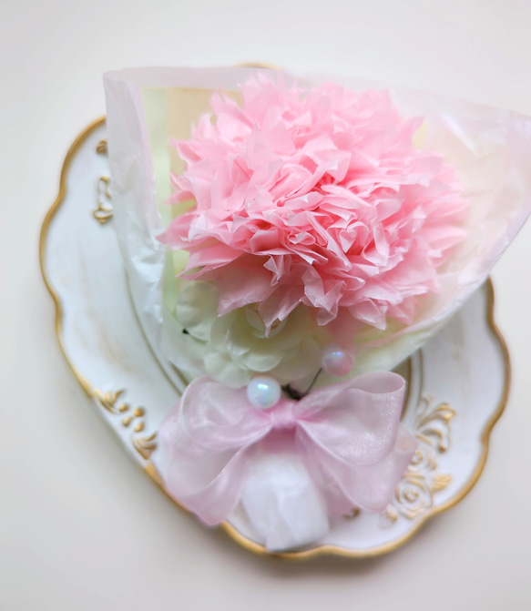 母の日のプレゼントに添えて♡紙カネーションの花束。 3枚目の画像