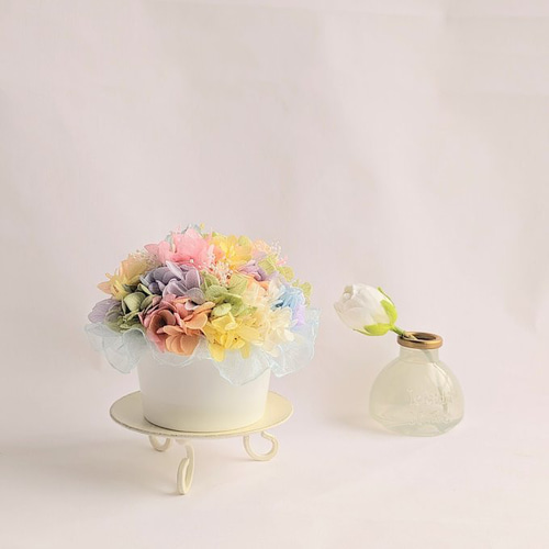 【当店一番人気】 仏花 プリザーブド ほっこり プリザーブドフラワー 虹色ブーケ ブーケ・ブートニア