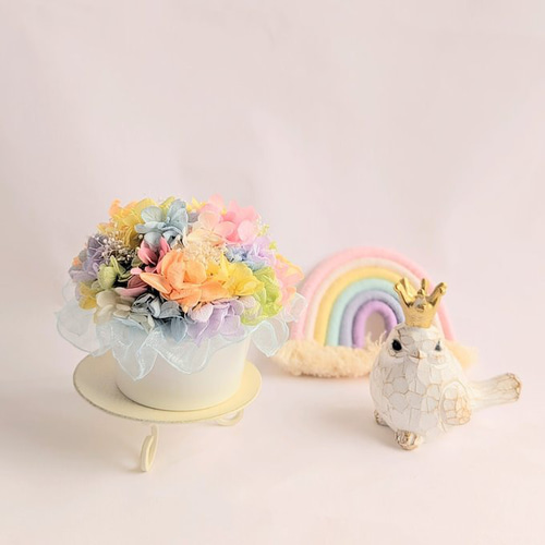 仏花 虹色ブーケ プリザーブドフラワー ほっこり プリザーブド