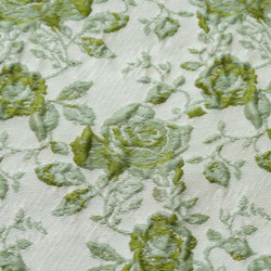 美しい緑のレリーフバラ花柄 ジャカード生地 [4272] 7枚目の画像