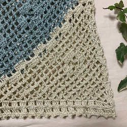 夏糸　手編み透かし編み　ベスト　大きい　レディス　かぎ針編み 7枚目の画像