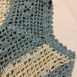 夏糸　手編み透かし編み　ベスト　大きい　レディス　かぎ針編み 5枚目の画像