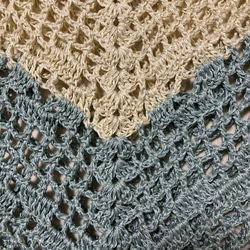 夏糸　手編み透かし編み　ベスト　大きい　レディス　かぎ針編み 6枚目の画像