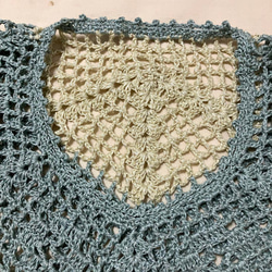 夏糸　手編み透かし編み　ベスト　大きい　レディス　かぎ針編み 4枚目の画像