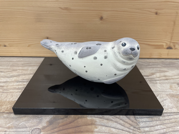 ◎【2517】119.アザラシ　皿…備前焼 ◎【2517】119.アザラシ 皿…備前焼