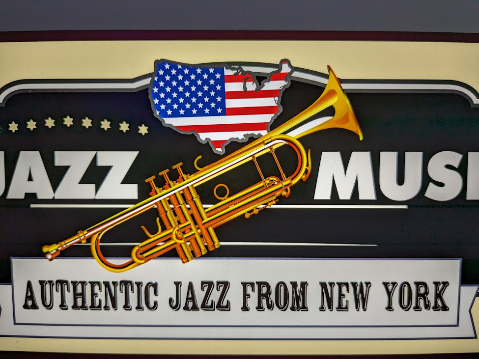 【Lサイズ】ジャズ ミュージック 喫茶 BAR ニューオーリンズ レコード 店舗 自宅 看板 置物 雑貨 ライトBOX