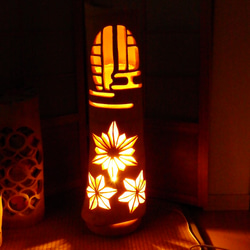 竹ランプ　〜〜華の窓〜〜　その日の気分で２つの美しさが楽しめる 竹あかり 彩と華 〜〜百花繚乱〜〜 2つの美しさが楽しめる