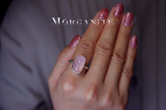 New ☆ 新作 ☆『Morganite』☆世界でひとつの天然石リングsilver925 6枚目の画像