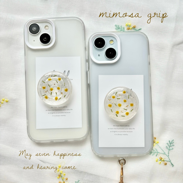 スマホケース   MINTさま専用です.。◦♡‬ mimosa grip】 マットiPhoneケース.｡.＊ﾟ スマホケース/スマホグリップ