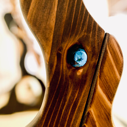 【限定１台】手作り木工　木製三味線スタンド （オイル仕上げ） ４丁掛け　ウッドレジン　エポキシ 7枚目の画像