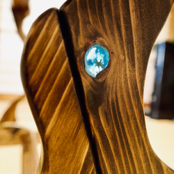 【限定１台】手作り木工　木製三味線スタンド （オイル仕上げ） ４丁掛け　ウッドレジン　エポキシ 8枚目の画像