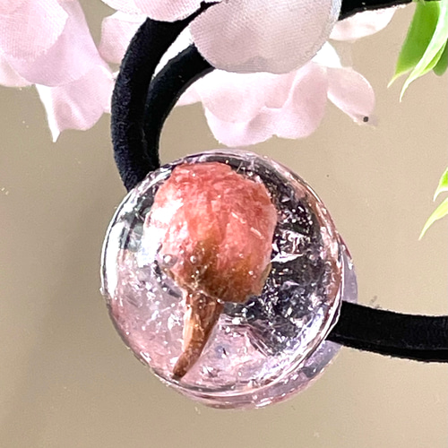 【1029】K☆　レジン　桜　ヘアゴム　ポニーフック　ブロ―チ 993】レジン桜ヘアゴムポニーフックブロ―チハンドメイド