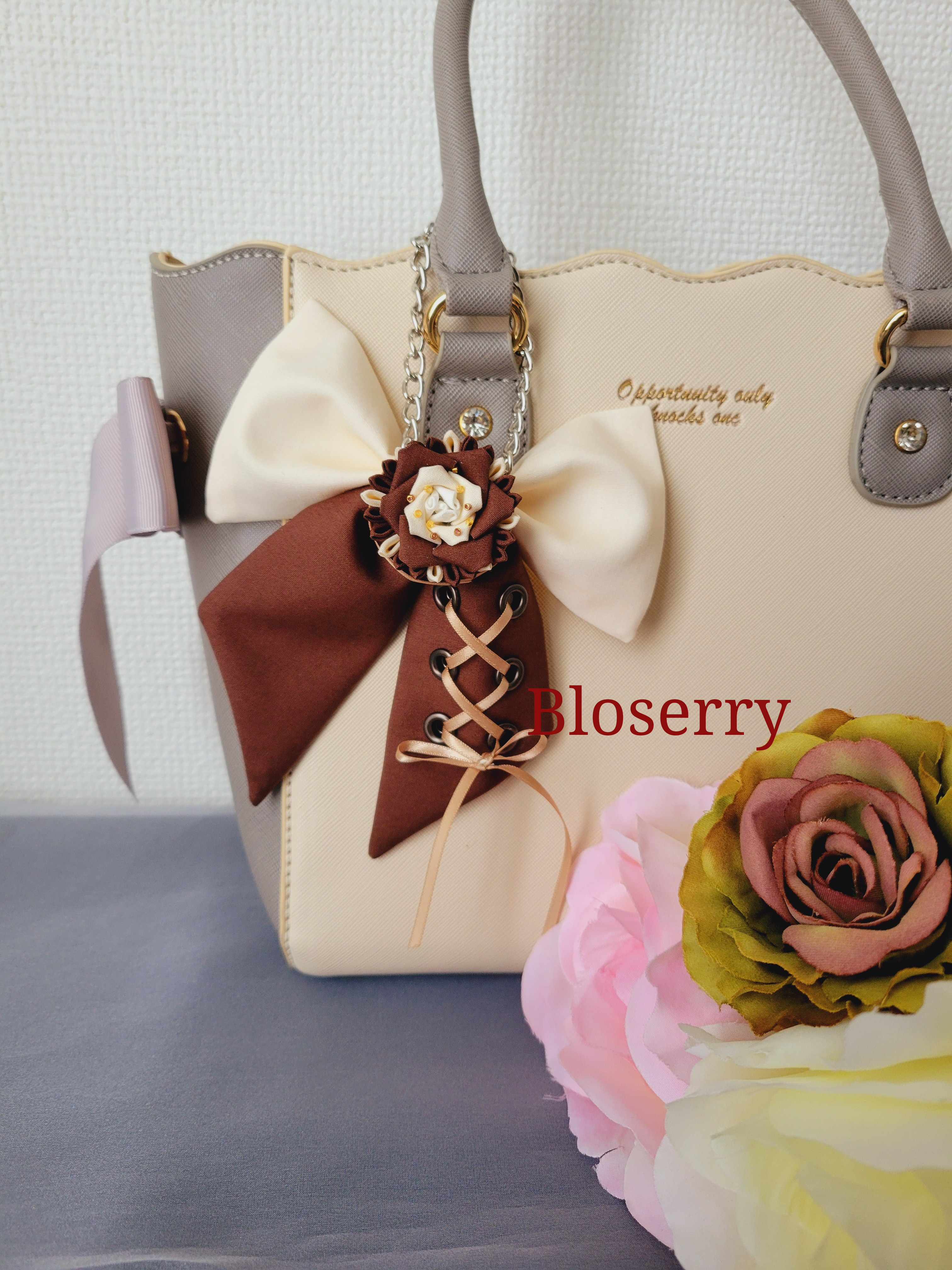 カフェオレ　カフェタルトリボン　バッグチャーム