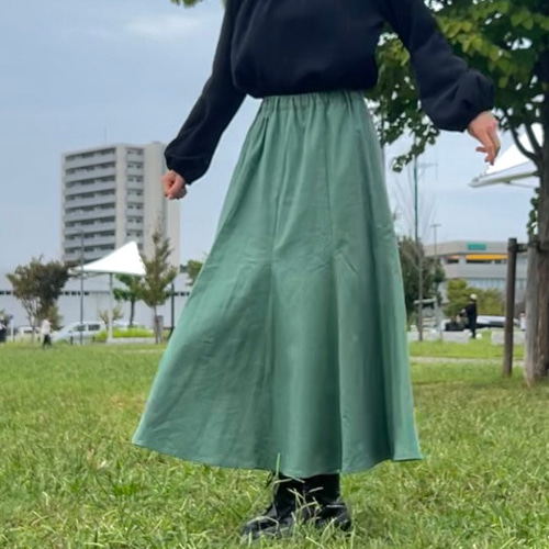 大人かわいい＊8枚はぎのソフトマーメイドスカート＊エメラルド