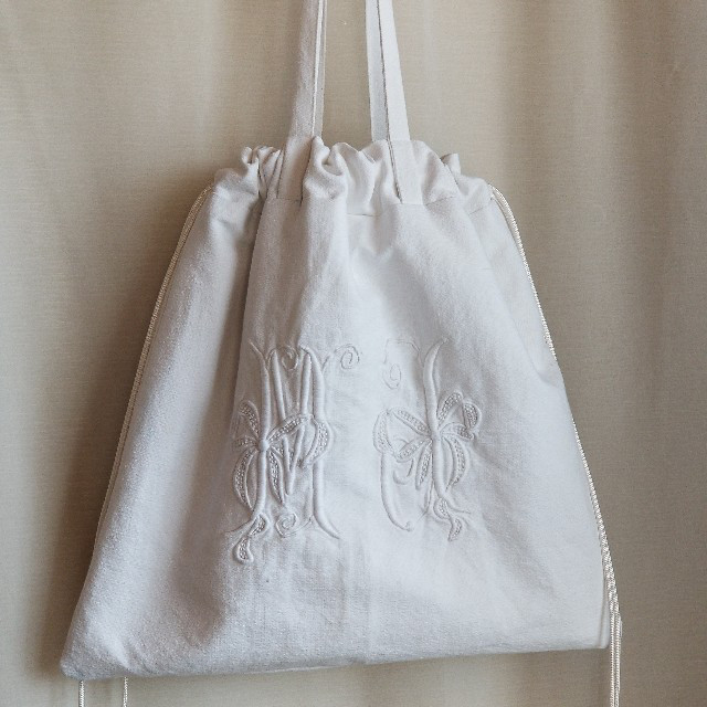アンティーク リネン シーツ モノグラム刺繍布 ハシゴ刺繍 フレンチ アンティーク リネン シーツ モノグラム刺繍布 ハシゴ刺繍 フレンチ