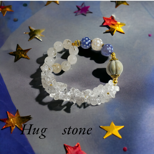 【満天の星空に願いを◆満天天珠】天然石ブレスレット　パイライトインクォーツ　アラシャン　水晶 7枚目の画像