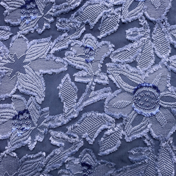フラワーカットジャガード生地　ファイル＆バンド付き　刺繍　花柄　パープルブルー　名刺ケース 9枚目の画像