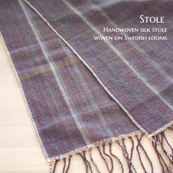 【Creema限定】☆一枚でコーデがキマる☆オールシーズン用手織りシルクストール《一点物》/プレゼント/母の日/父の日 7枚目の画像