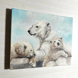 ♡母の日SALE♡  シロクマの親子　３号（27,3cm×22,0cm） 2枚目の画像