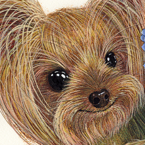 アクリル画 犬 ヨークシャテリア 絵画