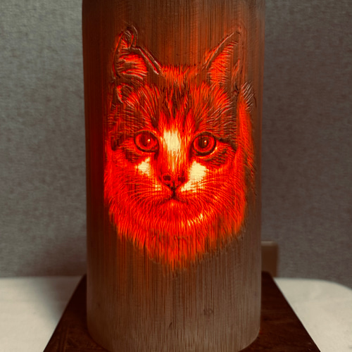 竹灯籠-大切な家族の写真などを透かし彫りで- その他インテリア雑貨