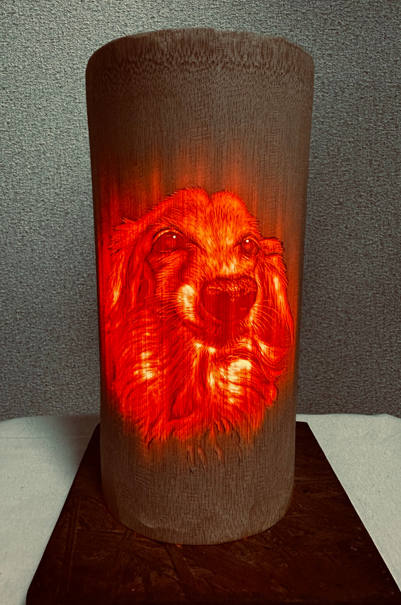 竹灯籠-大切な家族の写真などを透かし彫りで- その他インテリア雑貨