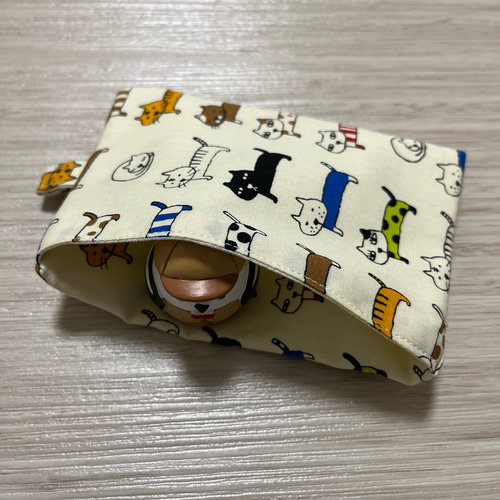 78)【送料無料】ポケット付きポケットティッシュケース☆ブサカワねこ  