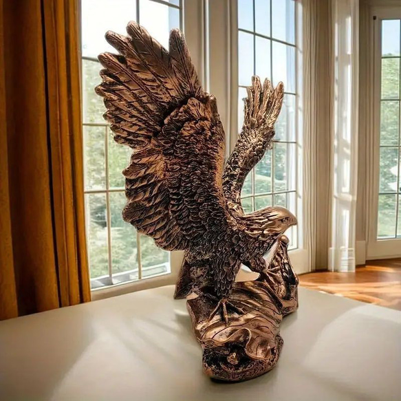 イーグル 装飾 彫刻 インテリア オブジェ 置物 玄関 オフィス 鷲 ワシ 鳥 美術品 芸術品 at-0121 9枚目の画像