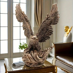 イーグル 装飾 彫刻 インテリア オブジェ 置物 玄関 オフィス 鷲 ワシ 鳥 美術品 芸術品 at-0121 7枚目の画像