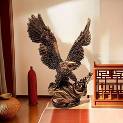 イーグル 装飾 彫刻 インテリア オブジェ 置物 玄関 オフィス 鷲 ワシ 鳥 美術品 芸術品 at-0121 6枚目の画像